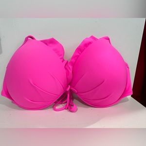 Hot pink, push-up bikini halter top